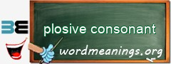 WordMeaning blackboard for plosive consonant